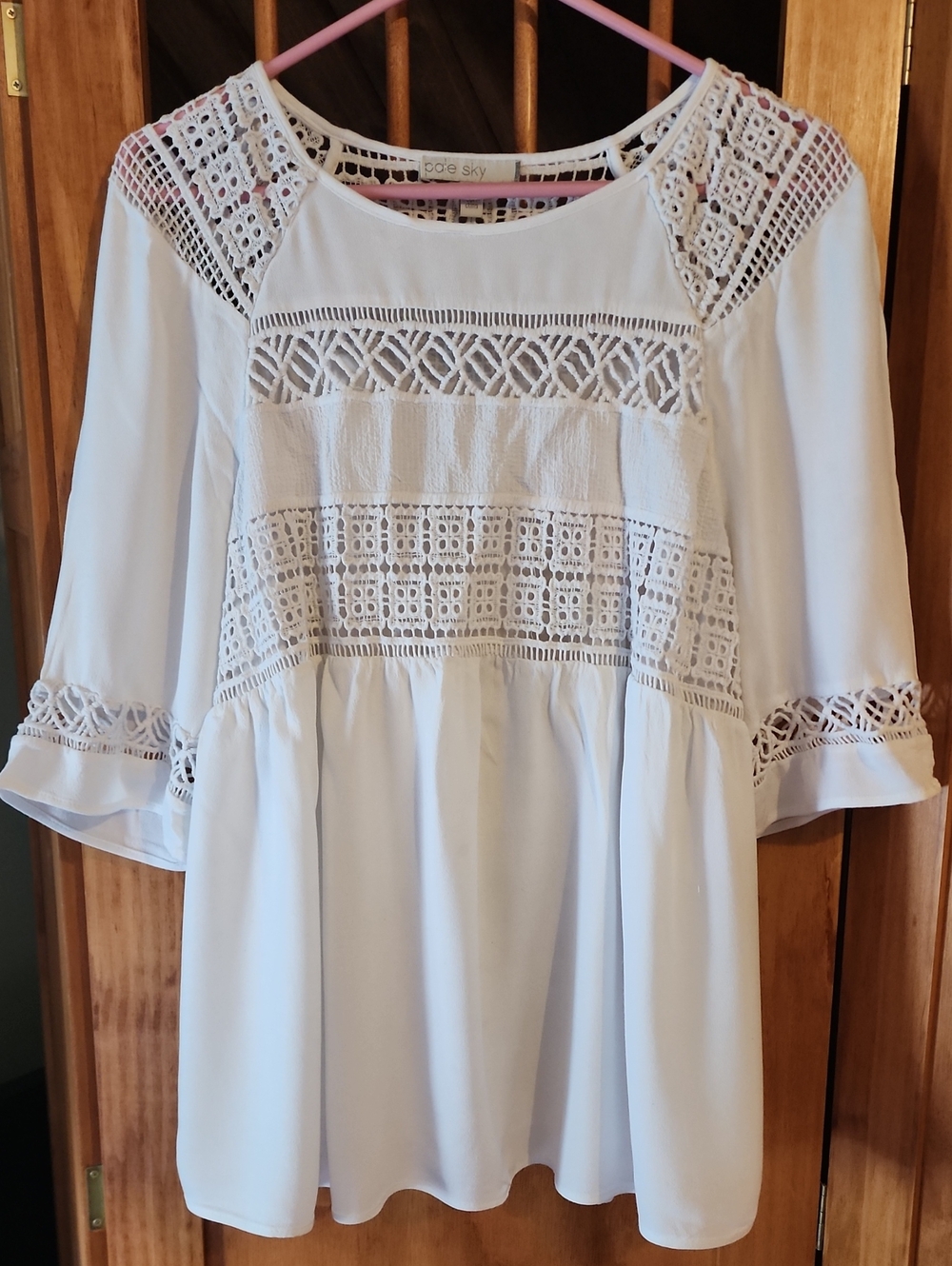 Free People-Inspired White Crochet Panel Peasant Tunic